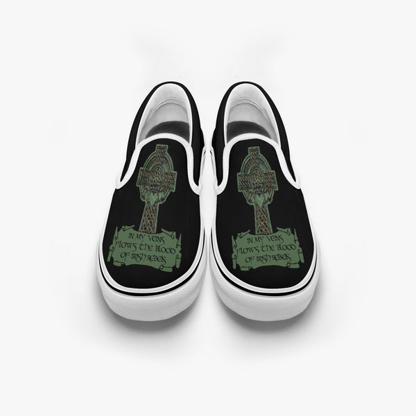 In My Veins Flows The Blood Of Irish Rebels Unisex Slip-On Shoes