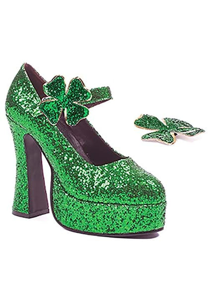 ☘️ Green Glitter Mary Jane Women's Platform Shoes ☘️