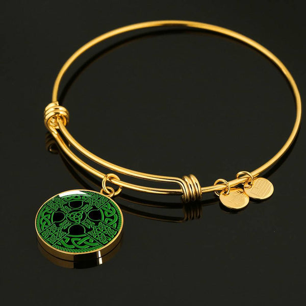 ☘️ Irish Celtic Cross Shield Bangle Bracelet ☘️