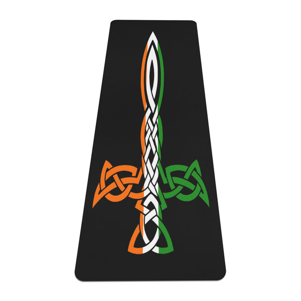Irish Celtic Cross Dagger Rubber Yoga Mat