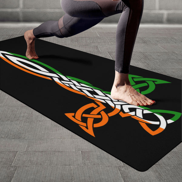 Irish Celtic Cross Dagger Rubber Yoga Mat