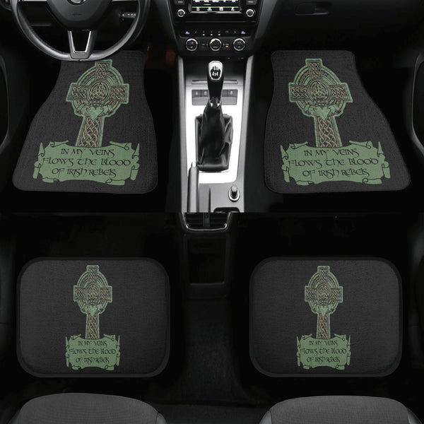 In My Veins Flows The Blood Of Irish Rebels Back & Front Car Floor Mats