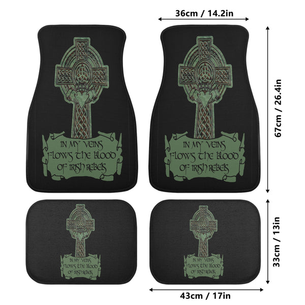 In My Veins Flows The Blood Of Irish Rebels Back & Front Car Floor Mats