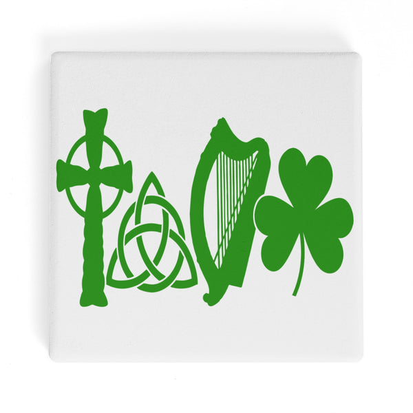 LOVE Ireland Square Ceramic Coasters (Set of 4 Coasters)