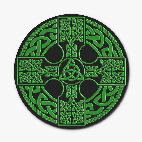Irish Celtic Cross Shield Wood Coasters (Set of 4 Coasters)