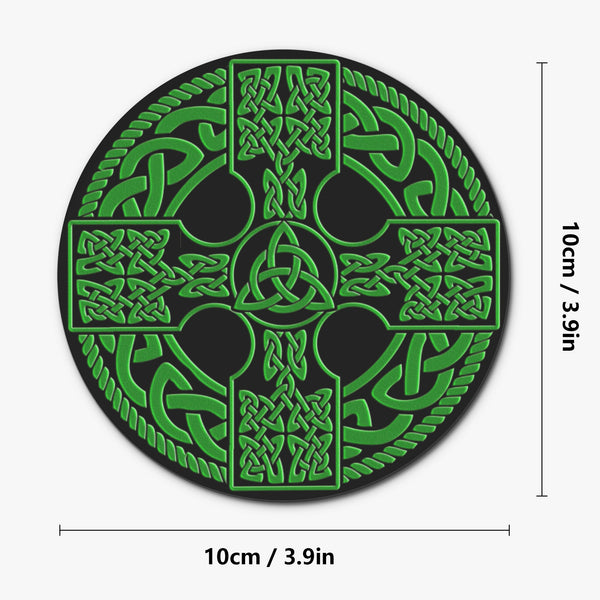 Irish Celtic Cross Shield Wood Coasters (Set of 4 Coasters)