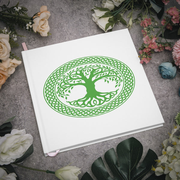 Irish Celtic Knot Tree of Life Square Wedding Guest Book