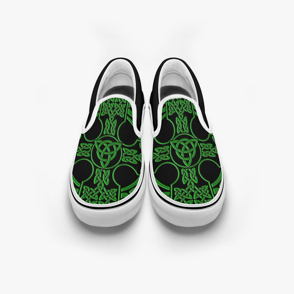 Irish Celtic Cross Shield Unisex Slip-On Shoes