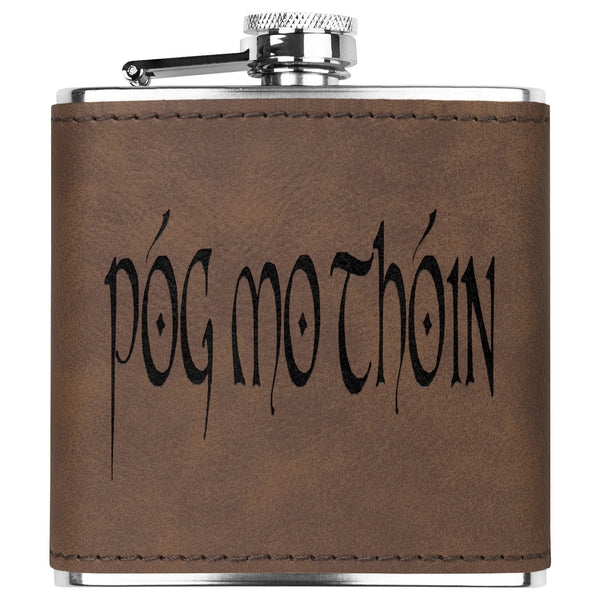 ☘️ Póg Mo Thóin Premium Leather Flask ☘️