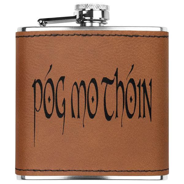 ☘️ Póg Mo Thóin Premium Leather Flask ☘️