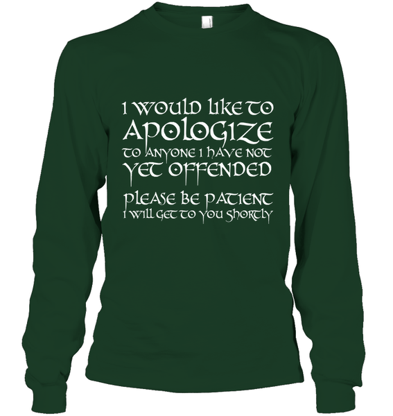 I Would Like To Apologize....