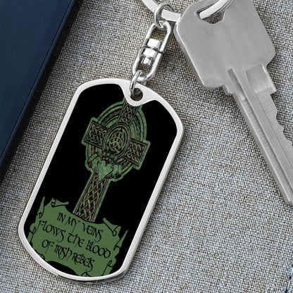 In My Veins Graphic Dog Tag Keychain