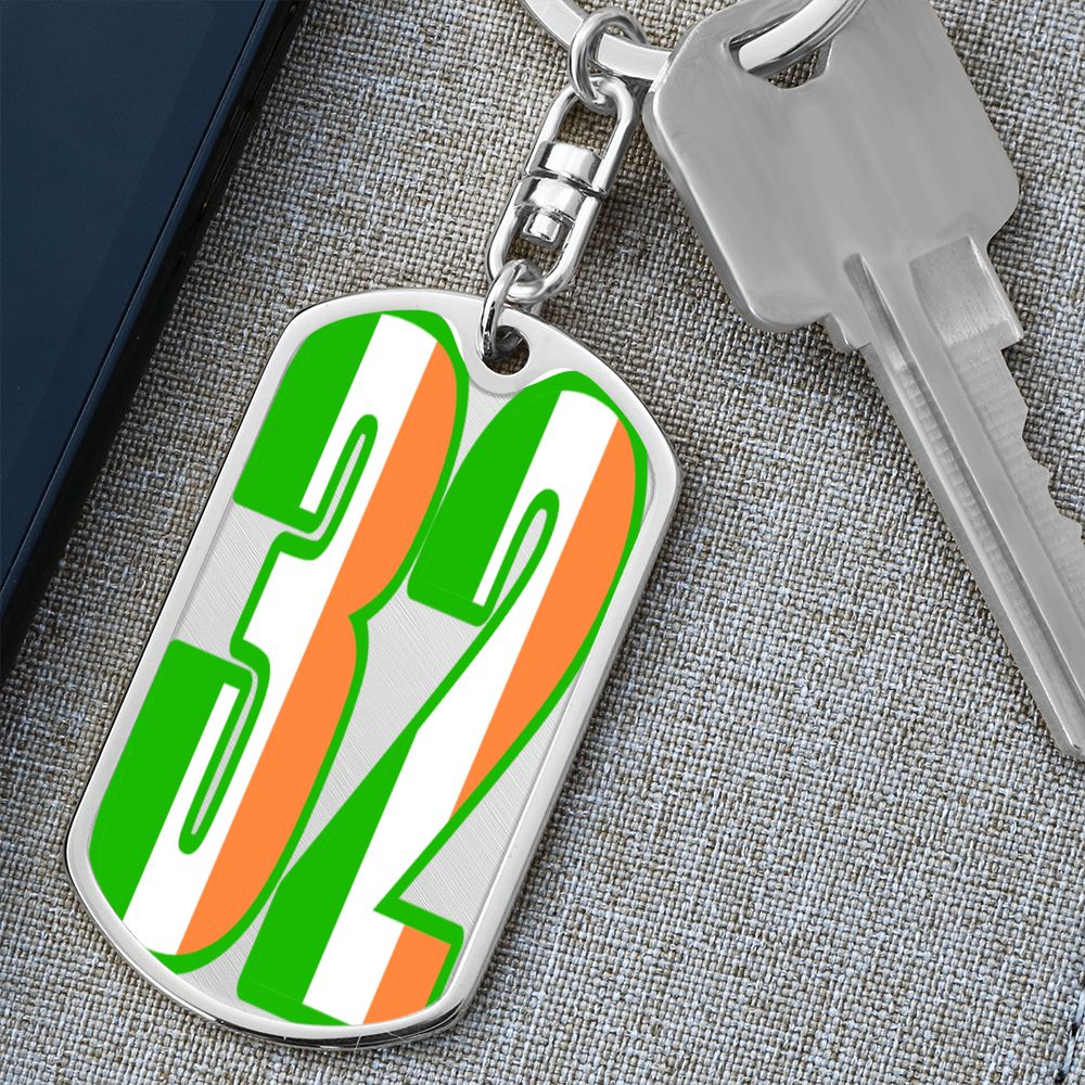 32 County Ireland Graphic Dog Tag Keychain