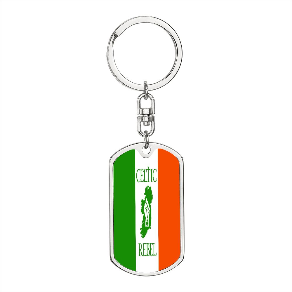 Celtic Rebel Graphic Dog Tag Keychain