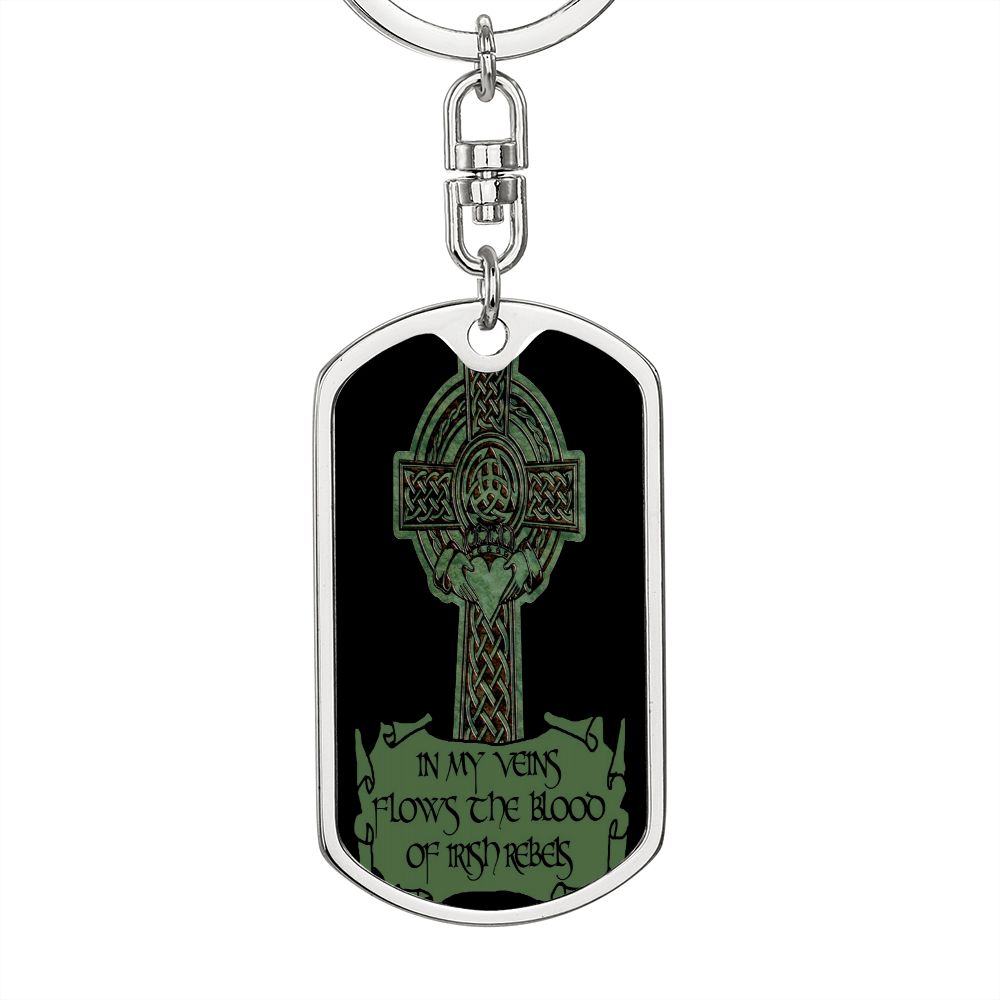 In My Veins Graphic Dog Tag Keychain