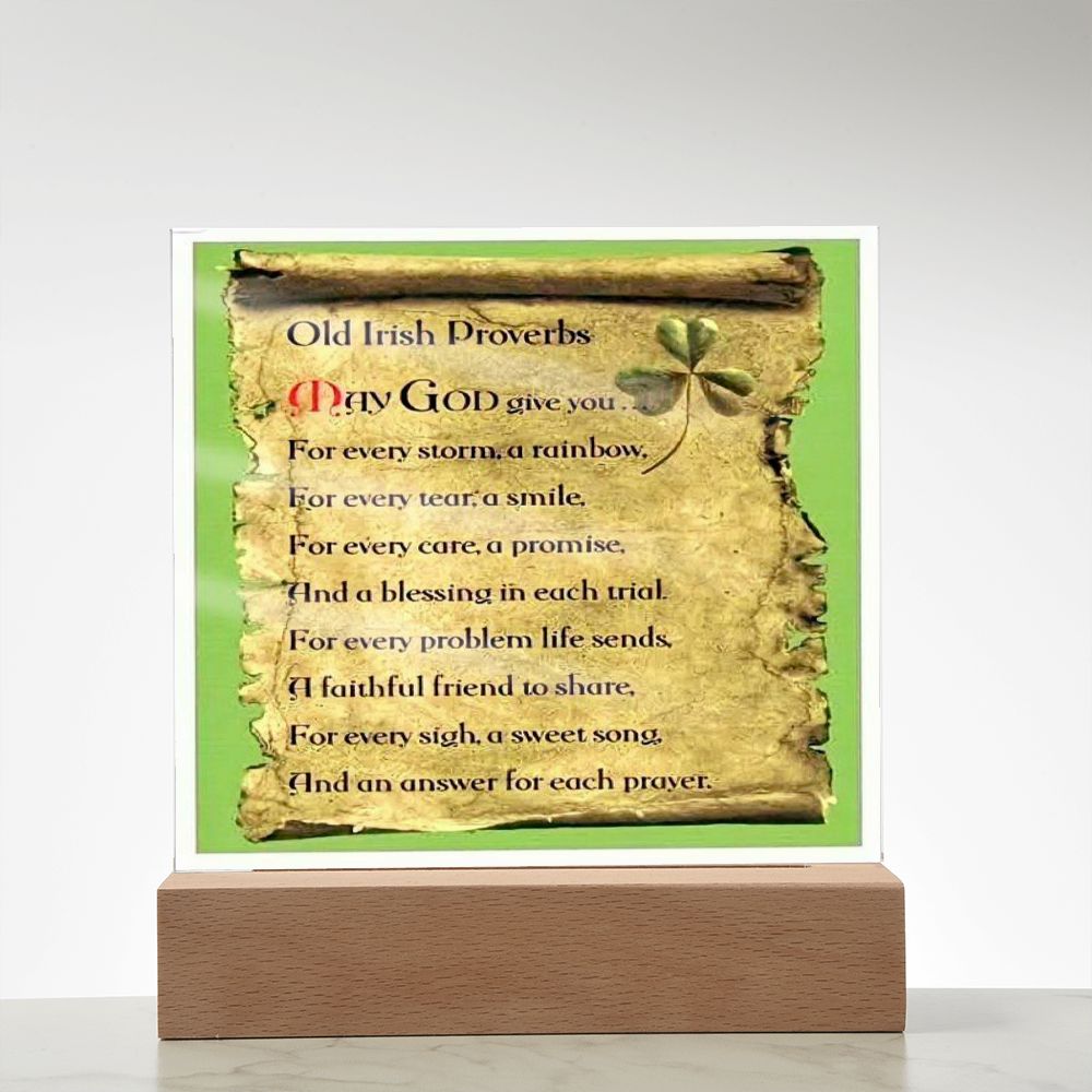 ☘️ An Old Irish Proverb Square Acrylic Plaque ☘️