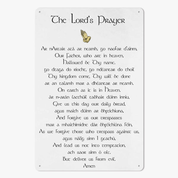 The Lord's Prayer (in English & Gaelic) Metal Sign