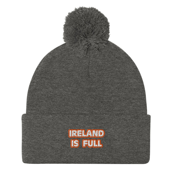 Ireland Is Full Embroidered Pom-Pom Beanie