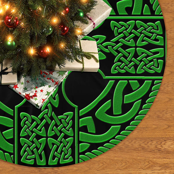Irish Celtic Cross Shield Christmas Tree Skirt