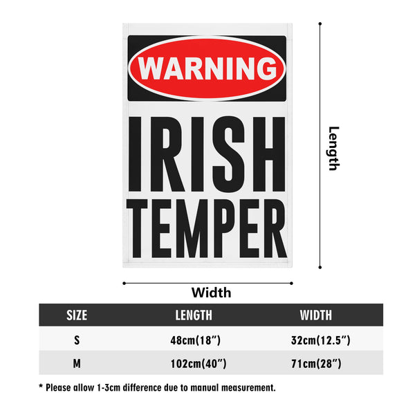 WARNING...Irish Temper Garden Flag
