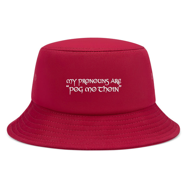 ☘️ My Pronouns Are Póg Mo Thóin Embroidered Bucket Hat ☘️