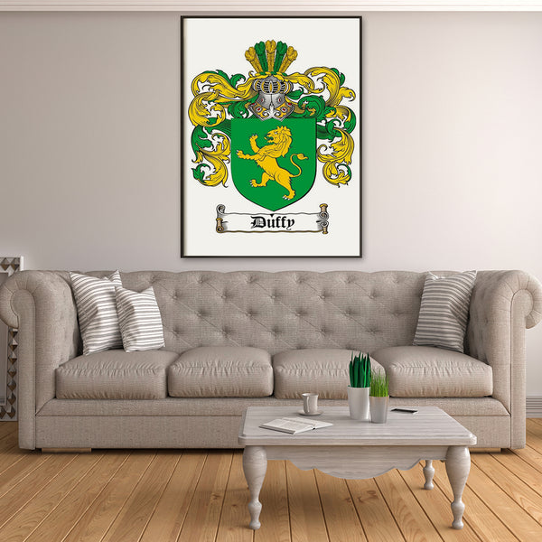Irish Family Crest - Duffy - Canvas Print Wall Art