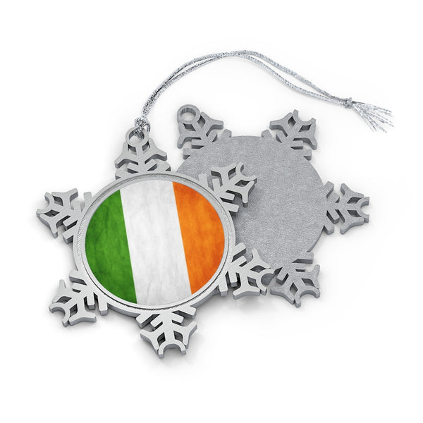 Irish Flag Pewter Snowflake Ornament
