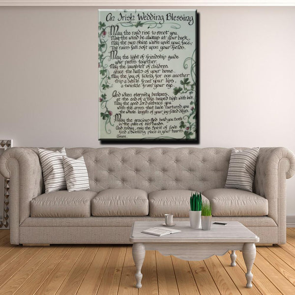 ☘️ May The Road Rise To Meet You Wedding Blessing Canvas Print Wall Art ☘️