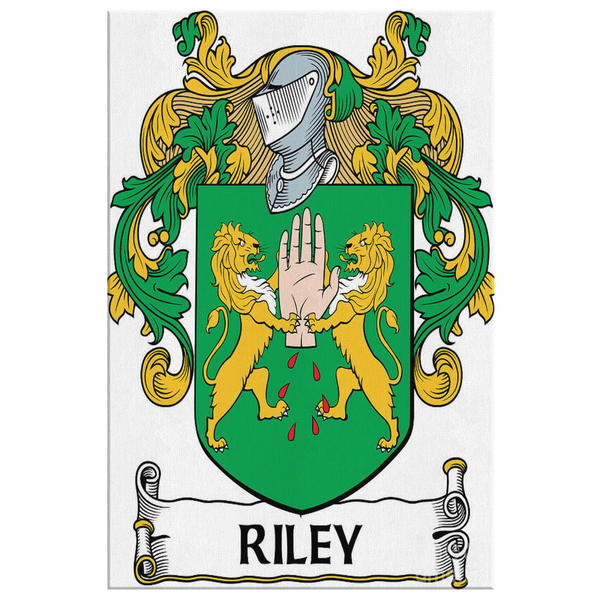 Irish Family Crest - Riley - Canvas Print Wall Art