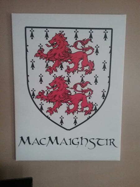Irish Family Shield - MacMaighstir - Canvas Print Wall Art