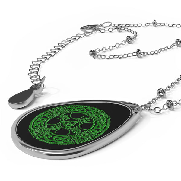 ☘️ Irish Celtic Cross Shield Oval Necklace ☘️