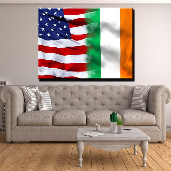 ☘️ Distressed American Irish Flag Canvas Print Wall Art ☘️