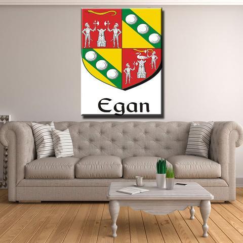 Irish Family Shield - Egan - Canvas Print Wall Art