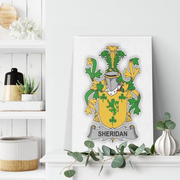 Irish Family Crest - Sheridan - Canvas Print Wall Art