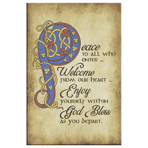☘️ Peace To All Who Enter Canvas Print Wall Art ☘️