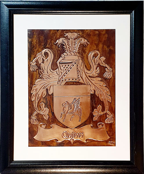 ☘️ PERSONALIZED Irish Family Crests Framed Copper ☘️