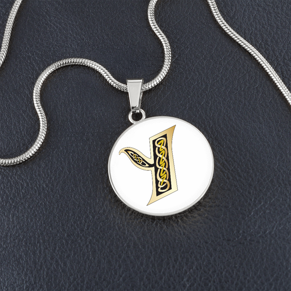 Celtic Initial Luxury Necklace - Initial Y