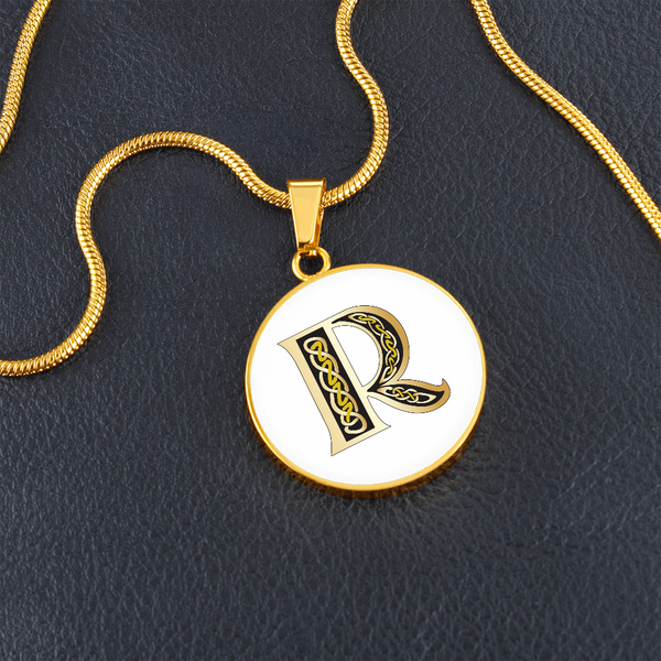 Celtic Initial Luxury Necklace - Initial R