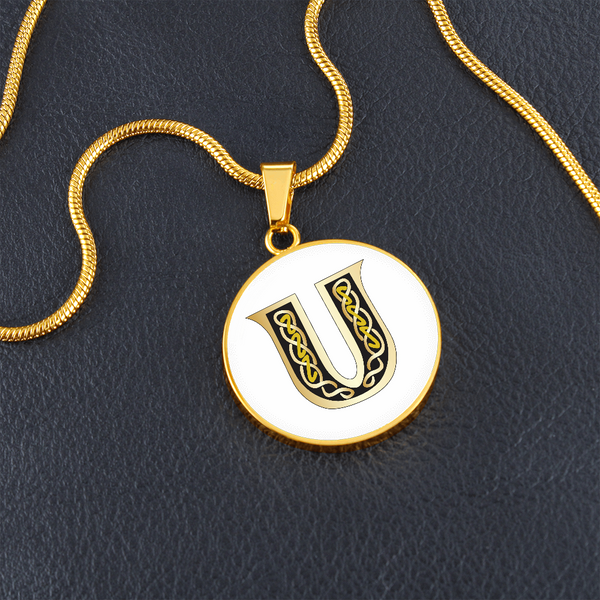 Celtic Initial Luxury Necklace - Initial U