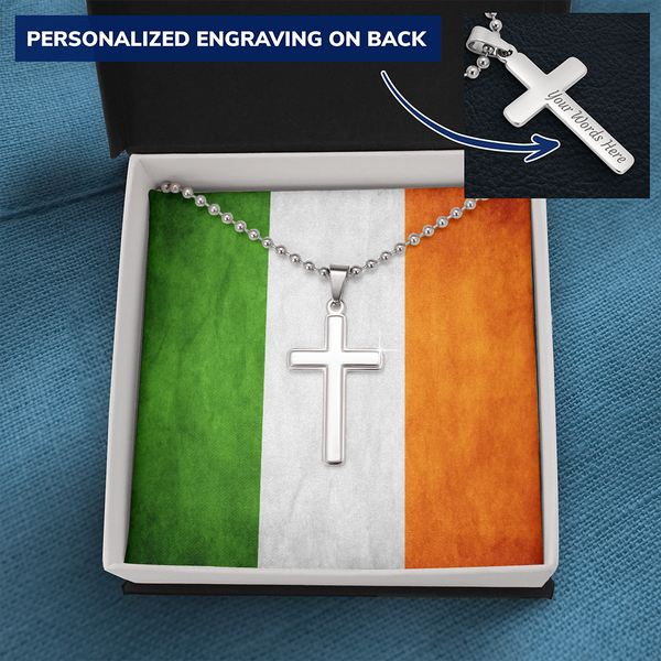☘️ PERSONALIZED Irish Cross Ball Chain Necklace☘️