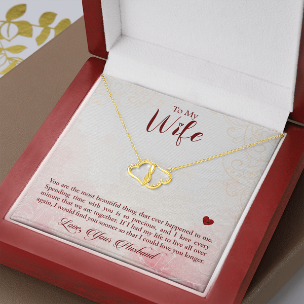 ☘️ Everlasting Irish Love - 10K Solid Yellow Gold Hearts Necklace - Husband To Wife ☘️