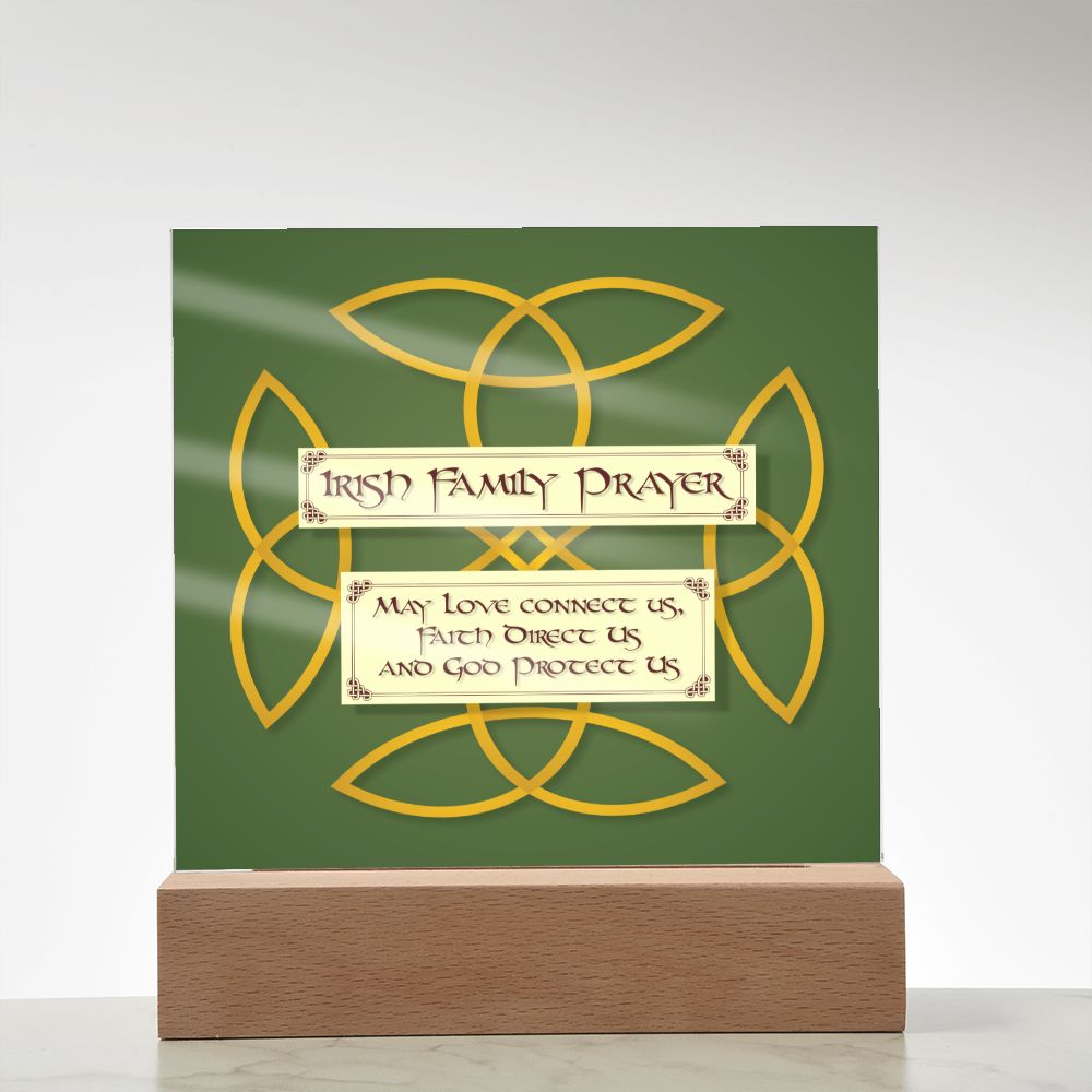 ☘️ Irish Family Prayer Square Acrylic Plaque ☘️