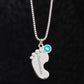 ☘️ American Flag Shamrock Custom Baby Feet Necklace with Birthstone ☘️