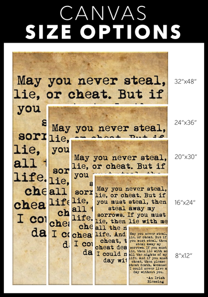 ☘️ May You Never Steal, Lie or Cheat Canvas Print Wall Art ☘️