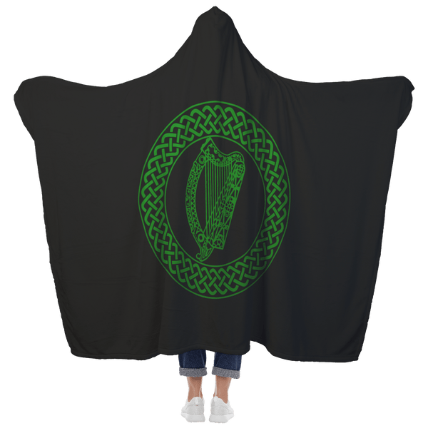 Irish Harp Hooded Blanket