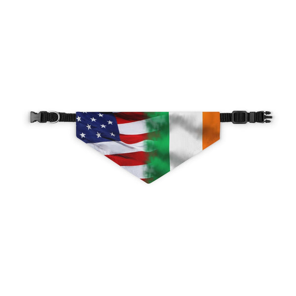 Distressed American Irish Flag Pet Bandana Collar