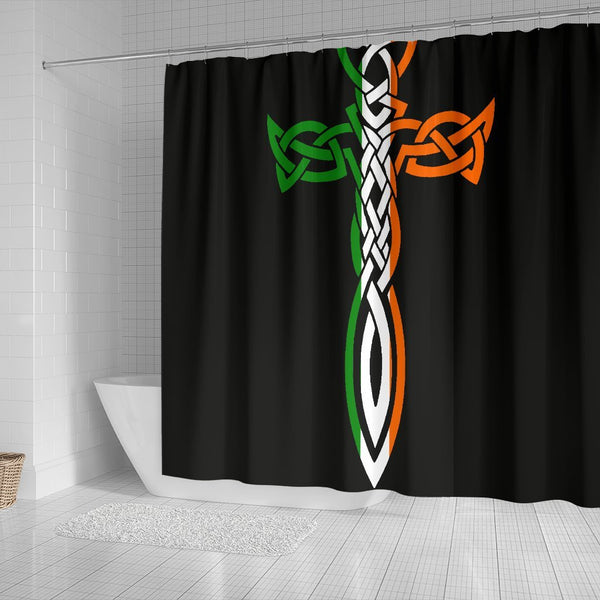 Irish Celtic Cross Dagger Shower Curtain