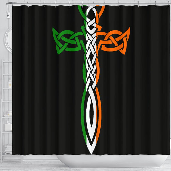 Irish Celtic Cross Dagger Shower Curtain
