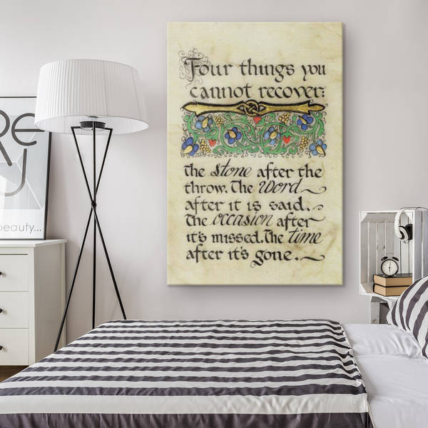 ☘️ Four Things You Cannot Recover Canvas Print Wall Art ☘️