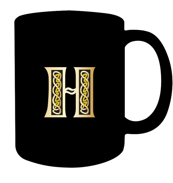 Irish Celtic Initial Mug - Initial H